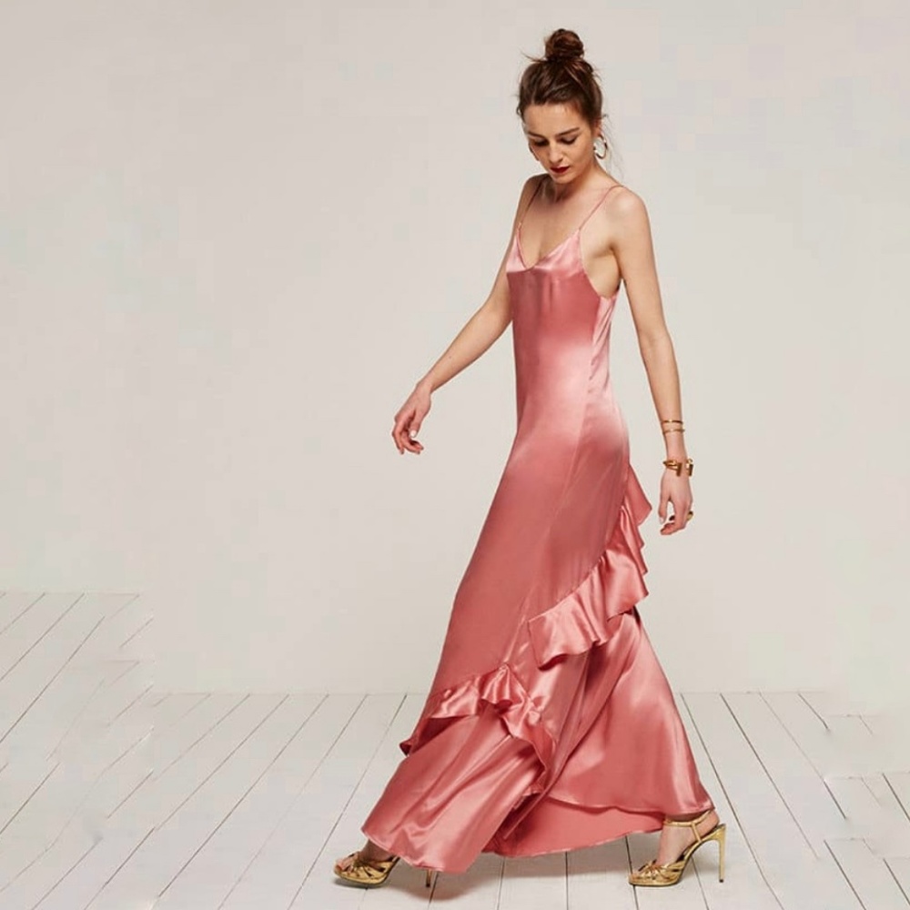 🇺🇸 REFORMATION ANGELELICA SILK SLIP DRESS